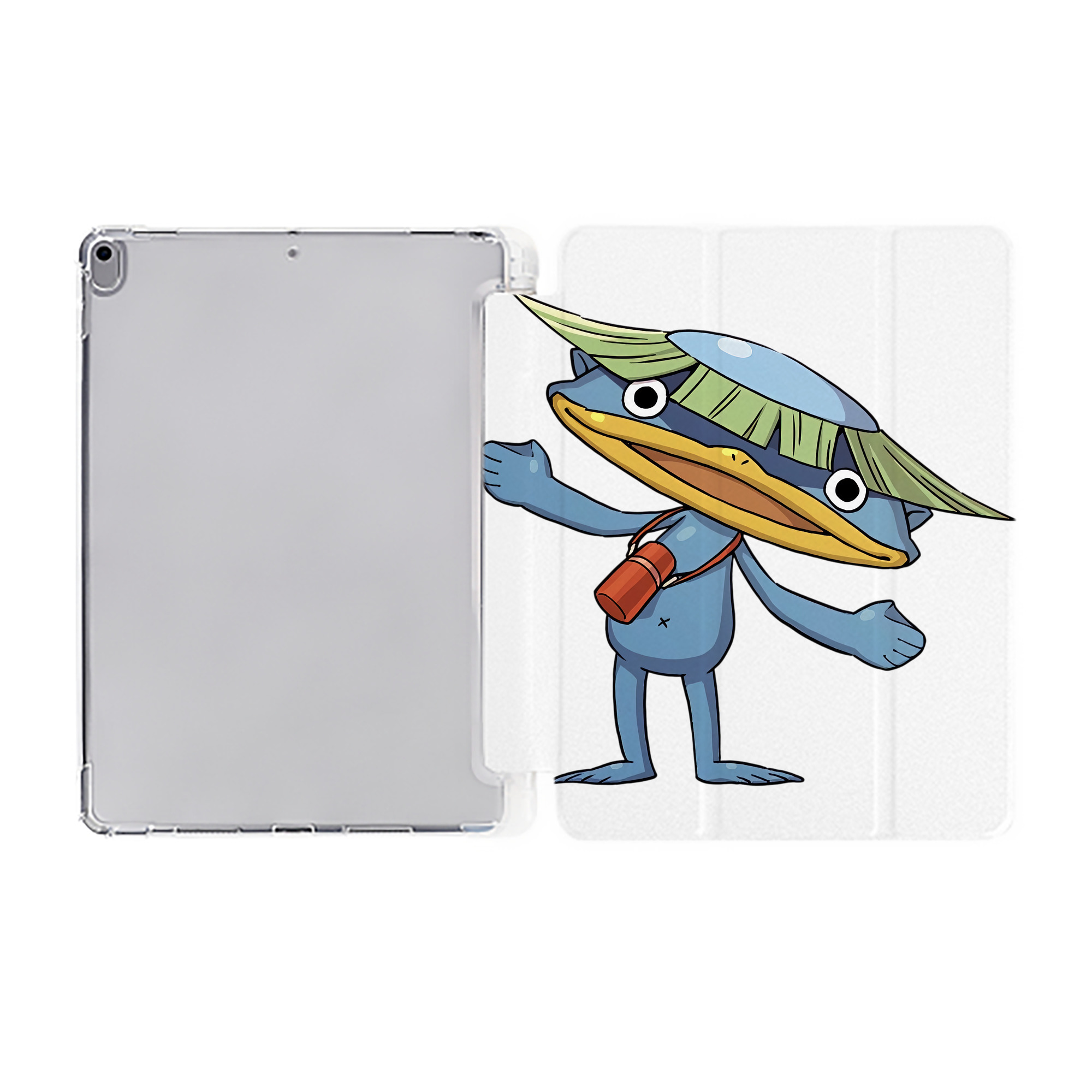 （画像用） 妖怪ウォッチ Yo-kai Watch IPad ケース ペン収納付き 三つ折りスタンド PUレザー×シリコン 対応機種9.5/10.5/10.9インチ